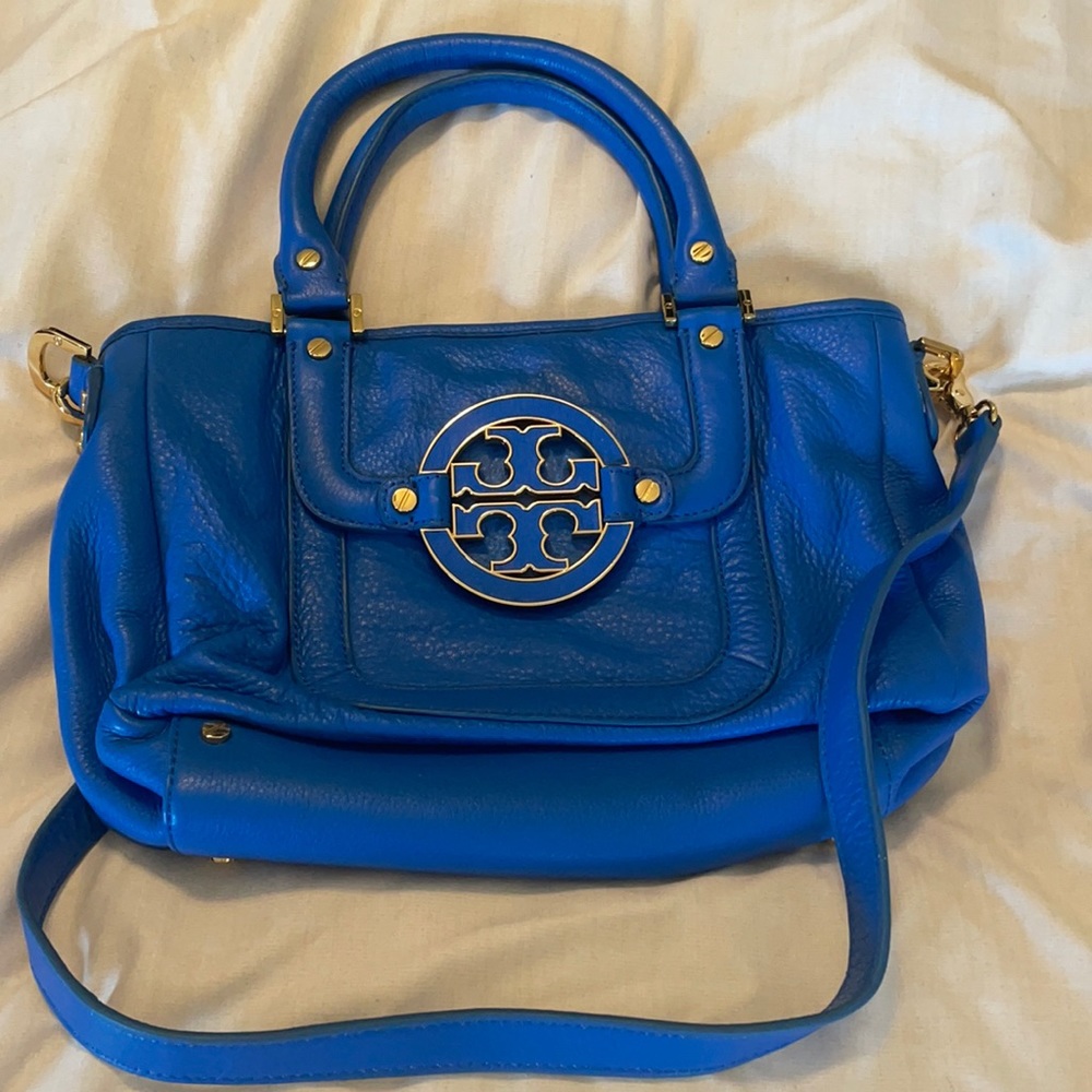 Royal Blue and gold Tory Burch purse